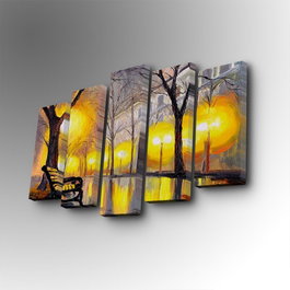 Wallity Cuadro Decorativo en Lienzo de 5 Piezas Multicolor 5PUC-091